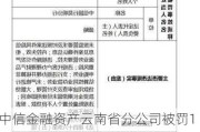 中信金融资产云南省分公司被罚110万元：非金不良资产收购业务交易背景真实性尽职调查不充分等