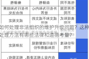 如何处理非法组织的维护升级问题？这种处理方法有哪些法律和道德考量？