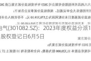 久盛电气(301082.SZ)：2023年度权益分派10转4派1.8元 股权登记日6月5日