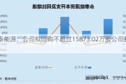 永泰能源：公司拟回购不超过15873.02万股公司股份