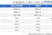 中辰股份上涨5.10% 近半年增持建议