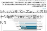 经历2023年坎坷之后，苹果预计今年新iPhone出货量增加10%