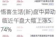 悟喜生活(新)盘中异动 临近午盘大幅上涨5.74%