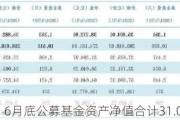 中基协：6月底公募基金资产净值合计31.08万亿元