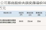 新三板创新层公司苏北股份大宗交易溢价105.33%，成交金额77.73万元