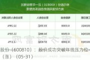 神马股份（600810）：股价成功突破年线压力位-后市看多（涨）（05-31）