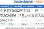 中欣氟材(002915.SZ)：截至2024年6月7日公司股东人数为29676户