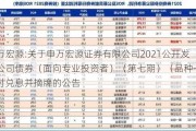 申万宏源:关于申万宏源证券有限公司2021公开发行公司债券（面向专业投资者）（第七期）（品种一）兑付兑息并摘牌的公告