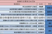 安图生物董事苗拥军增持1万股，增持金额47.99万元