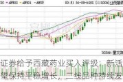 首创证券给予西藏药业买入评级：新活素全年有望保持平稳增长，二线品种持续发力