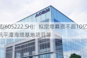 起帆电缆(605222.SH)：拟定增募资不超10亿元用于起帆平潭海缆基地项目等