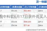 沪深股通|中科软6月17日获外资买入2.0万股