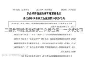 三盛教育因违规信披三次被立案，一次被处罚