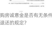 购房诚意金是否有无条件退还的规定？