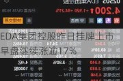 EDA集团控股昨日挂牌上市 早盘继续涨逾17%