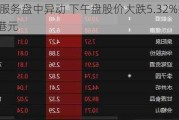 金茂服务盘中异动 下午盘股价大跌5.32%报2.491港元