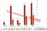 上半年监管开具229张罚单！涉50家券商！