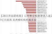 【28日资金路线图】公用事业板块净流入逾27亿元居首 龙虎榜机构抢筹多股