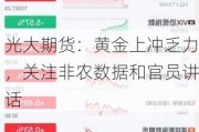 光大期货：黄金上冲乏力，关注非农数据和官员讲话