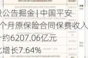 港股公告掘金 | 中国平安前8个月原保险合同保费收入合计约6207.06亿元 同比增长7.64%