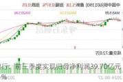 贵阳银行：前三季度实现归母净利润39.70亿元 同比下降6.81%