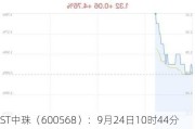 ST中珠（600568）：9月24日10时44分触及涨停板