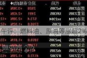 午评：燃料油、原油等涨超2%