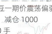 豆一期价震荡偏弱：减仓 10000 手