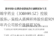 翰宇药业（300199.SZ）控股股东、实控人质押所持股份超90% 年内公司股价跌幅超30%