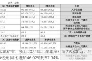 宝地矿业：预计2024年上半年净利润为9800万元到1.06亿元 同比增加46.02%到57.94%