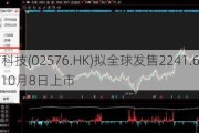 太美医疗科技(02576.HK)拟全球发售2241.66万股H股 预计10月8日上市