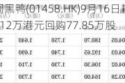 周黑鸭(01458.HK)9月16日耗资112万港元回购77.85万股