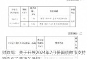 财政部：关于开展2024年7月份国债做市支持操作有关事项的通知