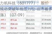 力帆科技（601777）：股价成功突破年线压力位-后市看多（涨）（07-09）