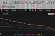 快讯：港股三大指数低开低走 生物技术、汽车股齐挫 电力股逆势上涨