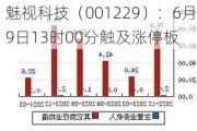 魅视科技（001229）：6月19日13时00分触及涨停板