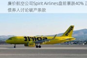 廉价航空公司Spirit Airlines盘前暴跌40% 正与债券人讨论破产条款