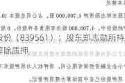 永裕股份（839561）：股东郑志勋所持470万股解除质押