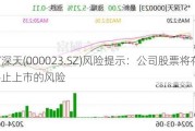 ST深天(000023.SZ)风险提示：公司股票将存在被终止上市的风险