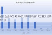 旭日企业(00393.HK)6月18日耗资19万港元回购21.2万股