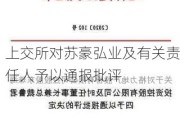 上交所对苏豪弘业及有关责任人予以通报批评