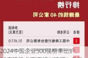 2024中国企业500强榜单出炉：18家银行上榜 工行、建行、农行、中行位列前十