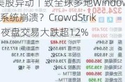 美股异动丨致全球多地Windows系统崩溃？CrowdStrike夜盘交易大跌超12%