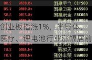 创业板指涨1%，半导体、医疗、锂电池行业涨幅居前