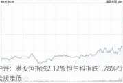 午评：港股恒指跌2.12% 恒生科指跌1.78%石油股全线走低