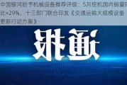 中国***给予机械设备推荐评级：5月挖机国内销量同比+29%，十三部门联合印发《交通运输大规模设备更新行动方案》