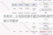 东阳光：公司拟回购不超过4395.60万股公司股份