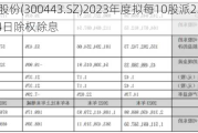 金雷股份(300443.SZ)2023年度拟每10股派2.63元 6月4日除权除息