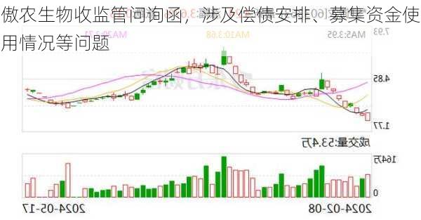 傲农生物收监管问询函，涉及偿债安排、募集资金使用情况等问题