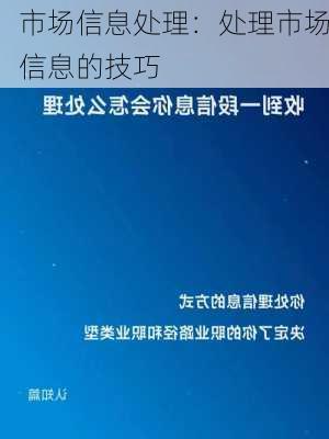 市场信息处理：处理市场信息的技巧